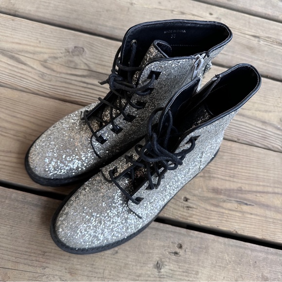 Glitter Combat Boots - Picture 2 of 8